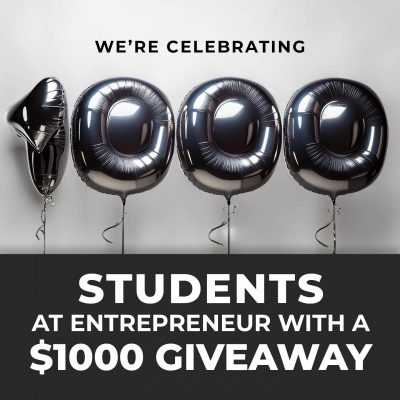 1000 student giveaway post